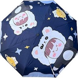 Cute Digital Cartoon Printed One Touch Open & Close Fully Automatic Umbrella with Colorful Cover Fancy Sunny and Rainy Use Non-Slip Rotatable Hook Handle Foldable Umbrella for Kids and Adults-37