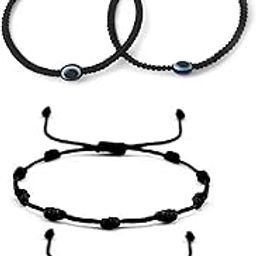 Handmade Black Thread Anklet Nazariya Adjustable | Nazar Battu | Anklet For Women, Girls 4 piece (AT ANK 090)-image-13