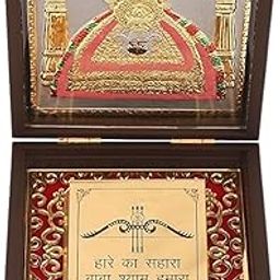 Piepot Khatu Shyam Murti | Khatu Shyam ji Photo Frame | Decorative Showpiece | Home Decor | Charan Paduka | 24 K Gold Coated | Weeding Gifts & House Warming-image-36
