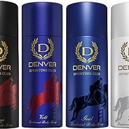 Denver Goal, Victor, Champ & Volt- 165 ML Each Deodorant For Men, Pack of 4-5