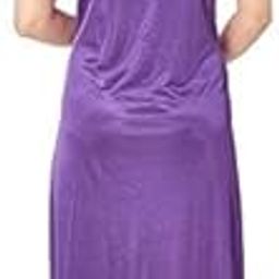 Women's Night Dress and Nighties Satin Nightwear 2pc Robe & Nighty Set XXL Purple-image-40