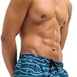Men's Printed Swim Shorts with Drawstring Closure-image-59