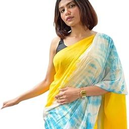 Women’s Pure Soft Cotton Saree Linen For Silk Sarees Latest Party Design Wear Kalamkari Wedding Sadi With Blouse Piece Sari South Mulmul ikkat Mul Print 2025 New (Yatri Yellow Blue)-picture-5