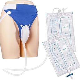 JAMBUVANTI Urine Collection Bag Reusable Wearable Silicone Urine Drainage Device with 2 Drainage Bags for Men & Women (1000ml/2000ml) (1-Pack)-image-41
