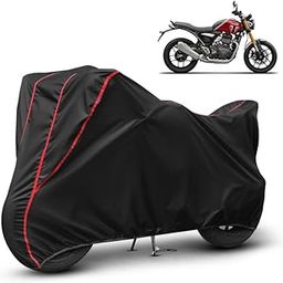 AYSHU Water Resistant Bike Cover Dustproof UV Protection Bike Body Cover for Triumph Speed 400 All-Weather Protection with Red Piping - (Black)-picture-32