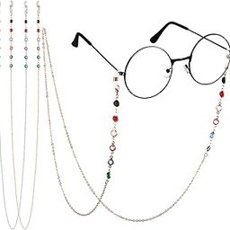 2-Piece Eyeglass Chains for Women: Colorful Beaded Sunglasses Chain, Reading Glasses Holder Strap Cords Lanyards, Women Eyewear Retainer, Eyeglass Necklace Chain Cord-image-54