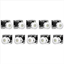 Sturlite Eva 3W LED Spotlight| 3000K Warm White Color Temperature| 36mm-Cutout & Compact Design Ceiling Ligh| CRI Tech with High Voltage Protection Downlight - Pack of 10-24