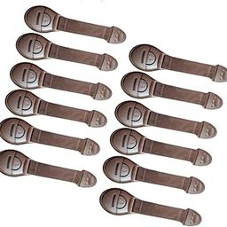 BabySafeHouse Safety Lock for Cabinet, Drawer, Fridge, Cupboard for Child & Infant Safety, Furniture Latch with 3M Adhesive (Pack of 12) (Brown)-picture-29
