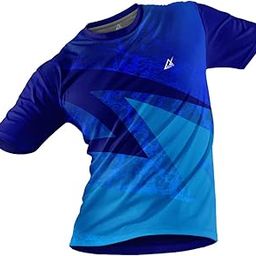 Polyester Half Sleeve Jersey with Round Collar and Digital Print All Over for Men Dry Fit Gym Workout Sports Regular Fit Tshirt-picture-0