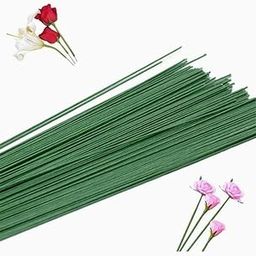 Green Floral Wire 26 Gauge - Art & Craft Paddle Wire Flower Making Accessories- 100 Pieces-image-26