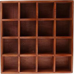 16 Grids Style Wooden Wall Cabinet Shelf Cubby for Home Kitchen Organzation-image-30