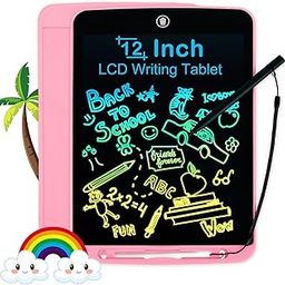 12 Inch LCD Writing Tablet with Stylus Pen, Electronic Colorful Screen Magic Slate Doodle Drawing Board Pad Scribbler Educational Learning Tool Birthday Gifts Girls Boys Kid (Pink)-13