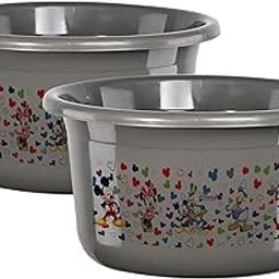 Kuber Industries 2 Pcs Bath Tub 25 LTR Plastic for Home, Washroom & Kitchen | Disney Print | Lightweight & Multipurpose Washing Tub - Suitable for Laundry and Cleaning | Grey-image-91