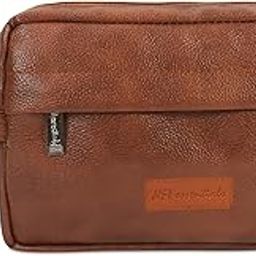 Leather Toiletry Bag for Men & Women Travel Pouch for Toiletries Shaving Kit & Cosmetics Water Resistance Pouch for Travel Accessories Organizer Gadget Bag Travel Pouch for Make Up-36