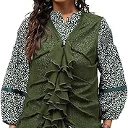Women's Olive Solid Color Shrug-54