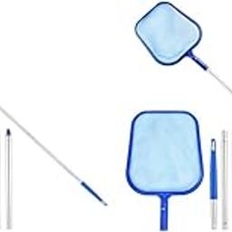 Optifit® Kid Pool Leaf Skimmer Cleaning Net Swimming Supplies Efficient Debris Removal Ideal Home Pools Spas Ponds 16M Blue 2PCS-1