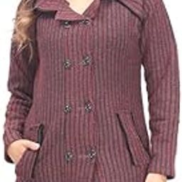 MANRA Women's Woollen Collar Neck Buttoned Coat/Cardigan with Pockets Stylish Party Winter Wear Sweater_B LINE 2503-picture-12