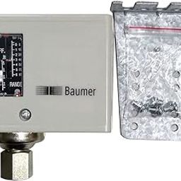 Air Pressure Switch (Range: 0 to 3 Bar) with Connection ¼ inch BSP (F) for Boilers, Fire fighting systems, Compressors, Water Treatment | Model: Baumer UT3-23