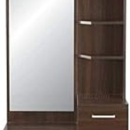 Hexagon Furnitures Engineered Wood Dressing Table with 1 Mirror and Storage (Brown) and with LED Light Multi Colour Keychain of Hexagon Brand. (A)-11