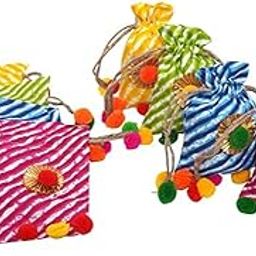 Handmade Potli Bags | Cotton Dry Fruit Bag for Return Gift, Sangeet and Shagun (Pack of 12)-image-6