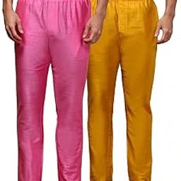 white heart Pack of 2 Mens Viscose Blend Salwar Pyjama Pant | Elasticated Waistband with Inner Drawstring, Button Closure, Side Pockets| Regular Fit Ethnic Wear Churidar Pajama-picture-12