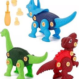 Sky Tech® Dinosaur Toys with Screwdrivers for Kids Pack of 3 DIY Take Apart Dinosaur Toy Figure Toy Dino Kids Building Learning Toys STEM Toy for Birthday Gifts 3 4 5 6 7 8 Year Old Boys and Girls-24