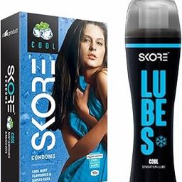 Skore Cool Condoms and Lubes, 50 ml - Pack of 10 Pieces-image-77