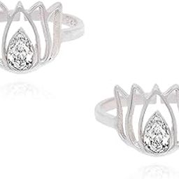 Silver Lotus Toe Rings (Pair) For Women's Pure Silver 925, Sterling Silver Jewellery with Certificate of Authenticity & 925 Toe Rings for Women's Silver, God, Religion-image-6
