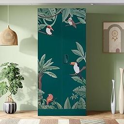 GODREJ INTERIO Almirah Aceline® 2-Door Digital Printed Steel Almirah, Cupboard for Clothes (Textured Foliage Green), 1-Year Warranty, 1 Full Locker, 2 Shelves-image-29