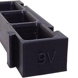 CERO 3D Printed 9V Battrey Holder (Black PLA Plastic)-0