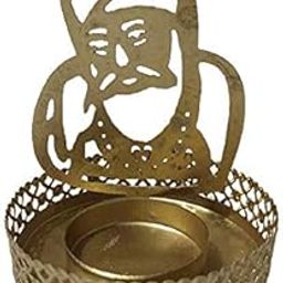 ZMK GURU NANAK/GURU NANAK DEV JI/Baba NANAK Handmade tealight Candle Holder Stand for Pooja/Home Decor/Diwali Gift/Guru Nanak Jayanti Gift/Gift Item 1 -Tealight Holder (Gold, Pack of 1)-3