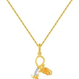 p.c. chandra jewellers 14k (585) Yellow Gold and American Diamond Pendant for Women-picture-17