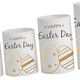 The Style Sutra 4Pcs Easter Flameless Candles Home Centerpiece Farmhouse LED Pillar Candles 3in 4 in 5in 6in | Home Decor| Candles-7