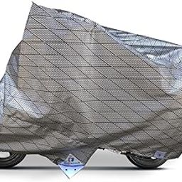TUFFPAULIN Scooty Cover, Standard Size, Silver Color, Cross Lining, UV Protection & Water Resistant Dustproof Plastic Scooty Body Cover for Two Wheeler, Scooter, Motor Cycle with Carry Bag No-1-image-59