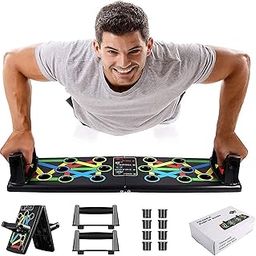 SJR Fitness Portable Push Up Board System, 14 in 1 Body Building Exercise Tools Workout Push Up Stand-22