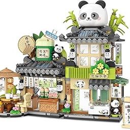 KIDDORAA City Tea Shop Building Blocks Set – 860+ Pieces Mini Bricks Construction Toy with Openable Panda Tea House | STEM Learning & Creative Play | Safe ABS | 12 Months Manufacturing Warranty-image-3
