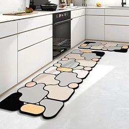 Lucario Kitchen Mat 2 Piece Anti Fatigue Kitchen Floor Mat Non Slip Waterproof Teal Kitchen Rugs and Kitchen Mats for Floor Laundry Room Home Office Sink (Beige MAT)-22