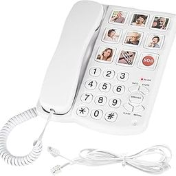 Azonee Landline Phones for Seniors, Big Button Phones for Seniors, 9 Picture Replaceable, One-Touch Dial, 110dB+ Amplified Ringer House Phones for The Hearing Visually Impaired, Dementia and Alzheimer-image-54