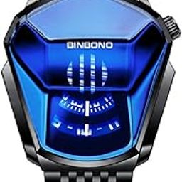 Luxury Fashion Men's Stylish Business Watch, Stainless Steel Strap Quartz Wrist Watches for Man, Scratch-resistant Dial Unique Colorful Analogue Watch for Men, Waterproof Square Wrist Watch - Black-14