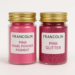 Francolin Pearl Powder & Glitter | Pink | Resin Art | Glitter – Shimmer for Epoxy, Tumblers, Slime & Nail Art 24 Shades – Cosmetic Grade – 20g*2-image-86