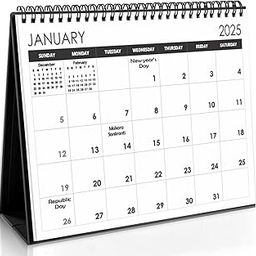 Accuprints Desk Calendar Jan 2025 till Dec 2025-Size 9.5 x 7.1 inch Standing Desk Calendar,(2025)-12