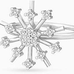 Snowflake Ring: 925 Sterling Silver With Shiny Cubic Zirconia And Radiant Rhodium Coating-image-39