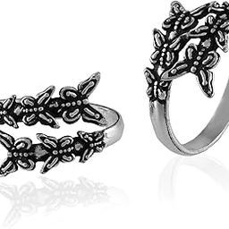 Oxidised Plated Brass triple Butterfly design adjustable Toering For Girl Women(ACTR01734)-image-84