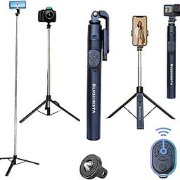 Super Long Selfie Stick Tripod,Extra-Long Selfie Stick with Large Reinforced Tripod Stand Upto 67 inch/170 cm Wireless Bluetooth Selfie Stick for YouTube Video (LED Light Not Included)-23