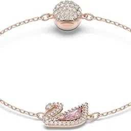 swarovski Women Dazzling Swan Bracelet, Magnetic Closure, Swan, Pink, Rose Gold-Tone Plated-picture-46