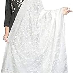 Women's Embroidered Cotton Dupatta (Dupattas_Off-White_2.30meters)-image-72