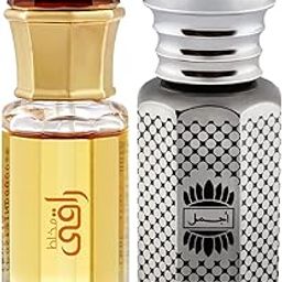 Ajmal Mukhallat Raaqi Concentrated Perfume Oil Floral Fruity Attar 10ml for Unisex and Asher Concentrated Perfume Oil Oriental Alcohol-free Attar 12ml for Unisex-picture-3