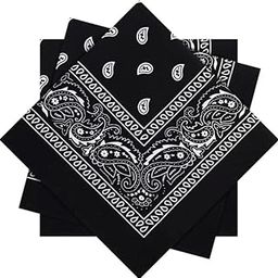 3 Pack Multi-Purpose 100% Cotton Novelty Paisley Print Cowboy Bandana Face Cover Headwrap Handkerchiefs-image-5