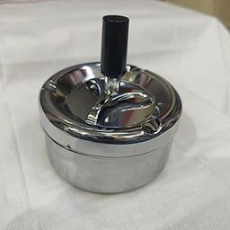 Spinning Push Down Ashtray for Car, Chrome Plated, Stylish Design-image-7