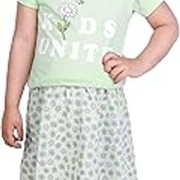 Baby Girls Classic Fit Solid T-Shirt and Skirt Set | Green/Grey | 4-5 Years | KIDS12955-image-92